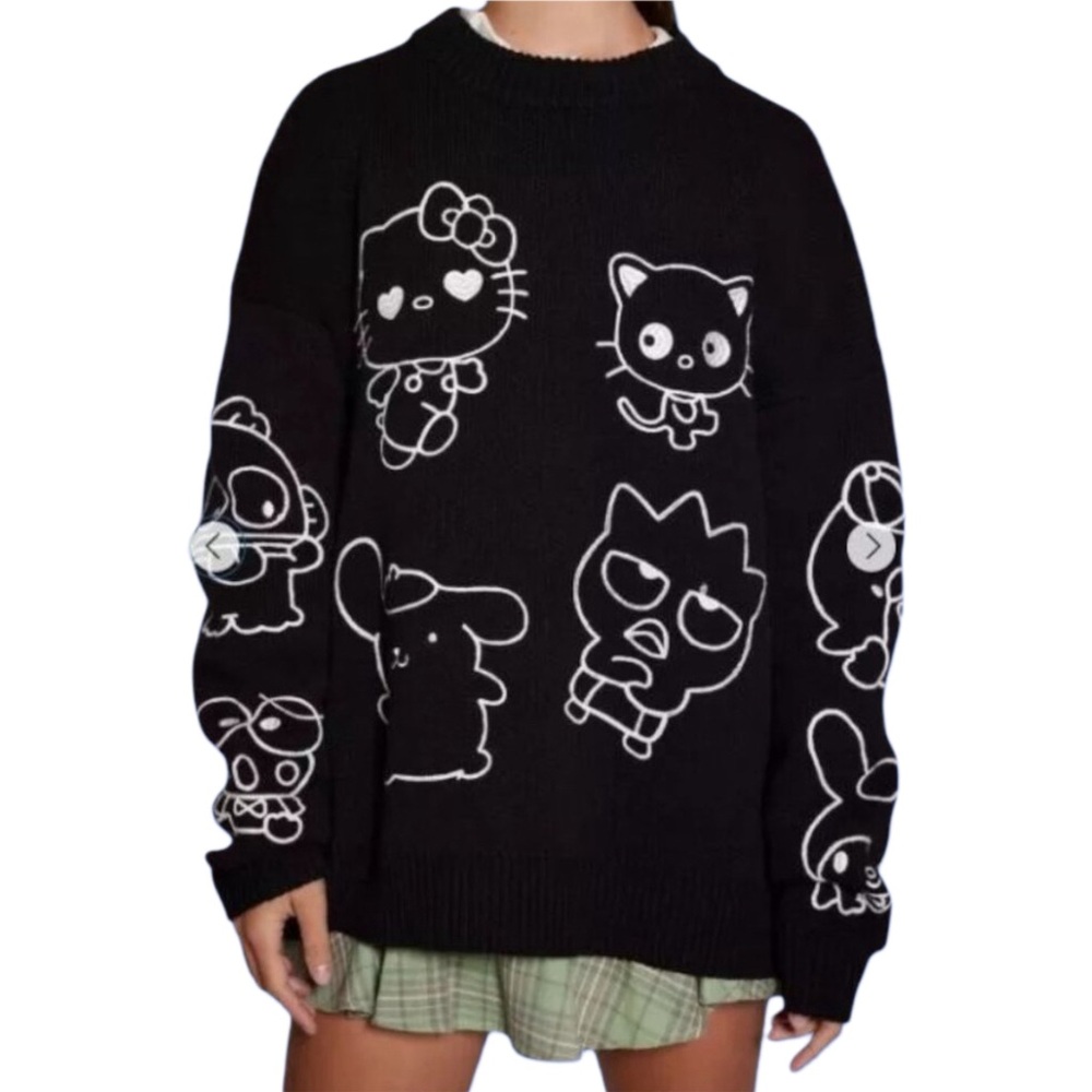 Forever 21 Hello Kitty & Friends Sweater Embroidered Graphics Sz S Anime Sanrio